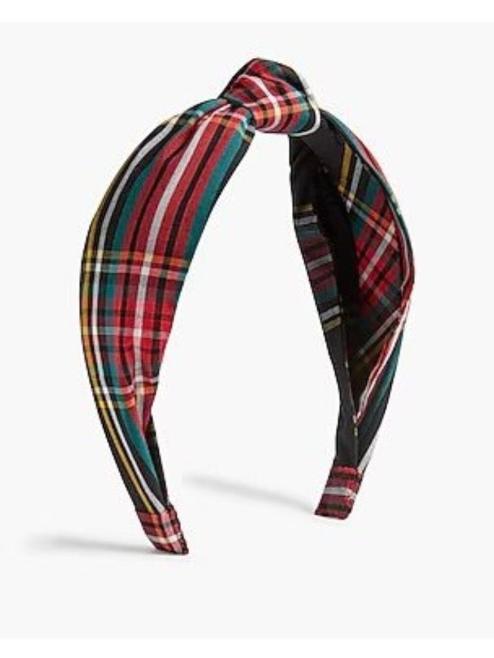 J CREW Black Tartan Knot Headband NEW NWT Womens